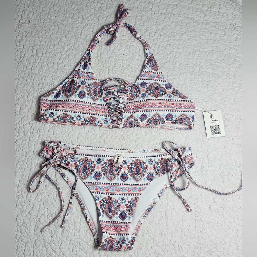 Cupshe Colorful Paisley Bikini Set Size Large